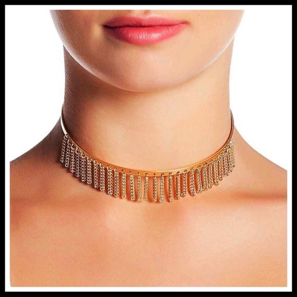 STEVE MADDEN GOLD FRINGE CHAIN BOHO CHOKER - Picture 2 of 6